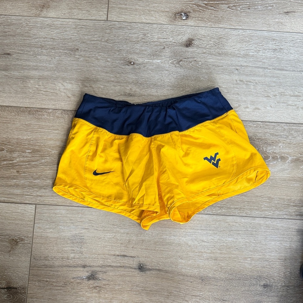 Nike WVU Yellow and Blue Athletic Shorts